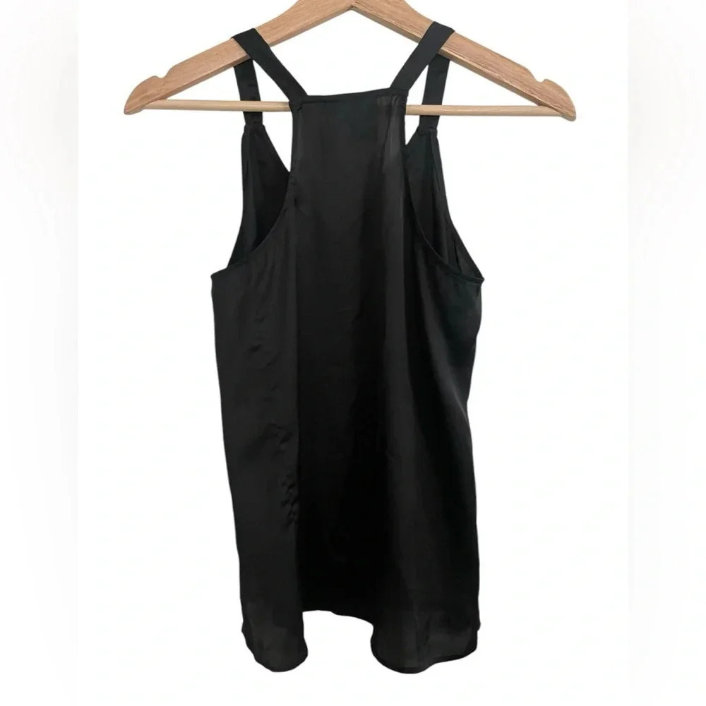 Maeve Anthropologie Black Satin Button Front Cami Top - Picture 3 of 8
